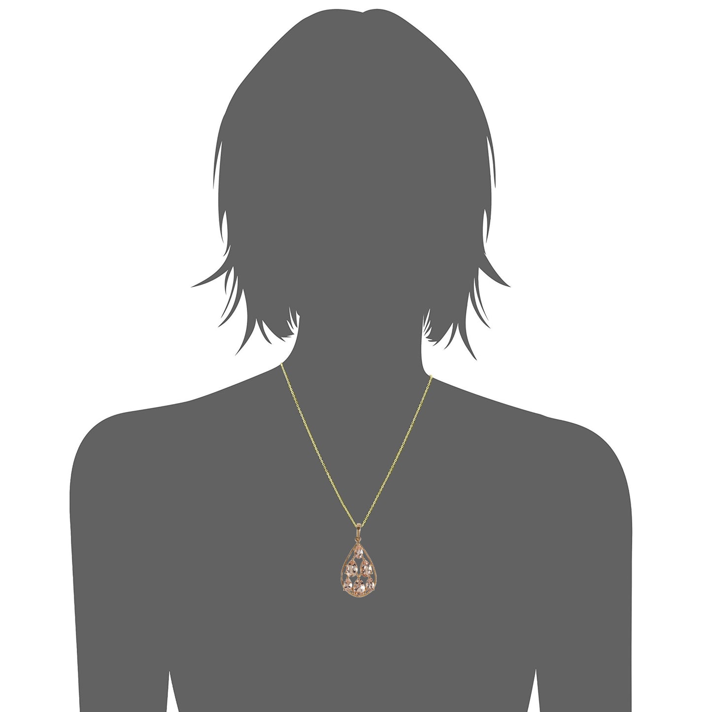 14Kt Yellow Gold Morganite Pendant - Pinctore