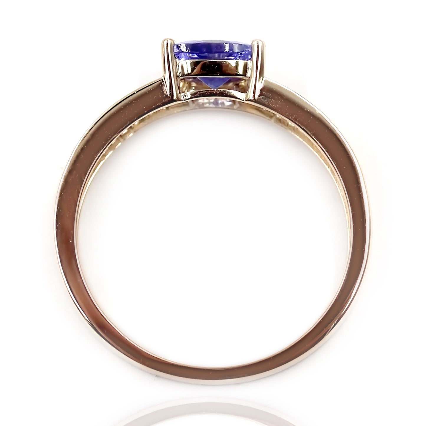 14kt Yellow Gold Tanzanite With White Diamond Ring - Pinctore