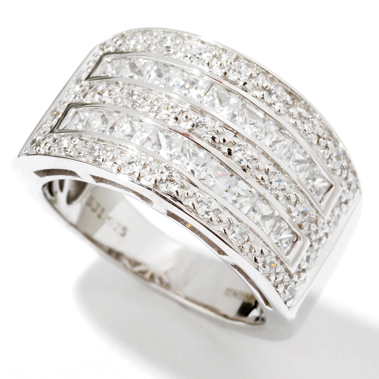 Pinctore Sterling Silver Zircon Ring - pinctore