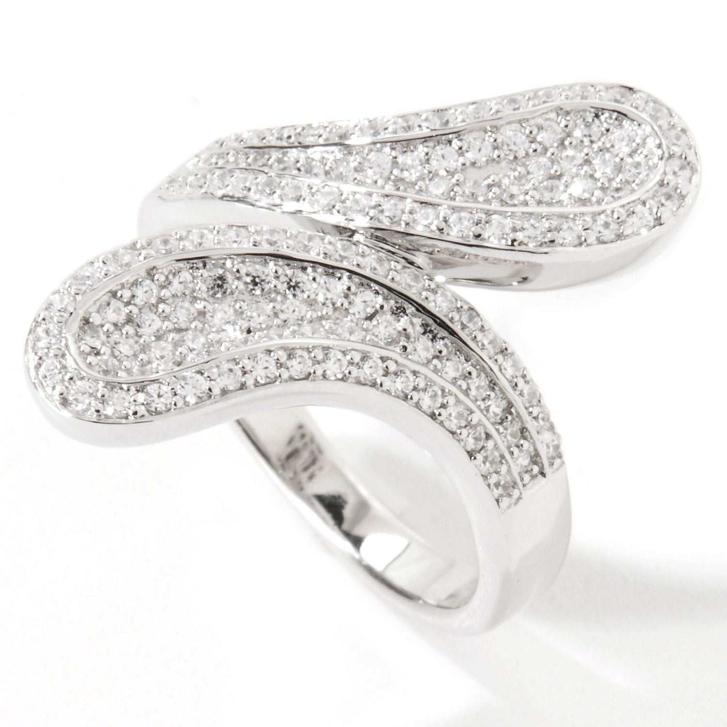Pinctore Platinum o/Silver 1.13ctw White CZ Ring - pinctore