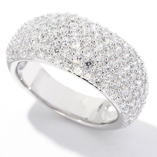 Pinctore Sterling Silver 4.24ctw White CZ Band Ring - pinctore