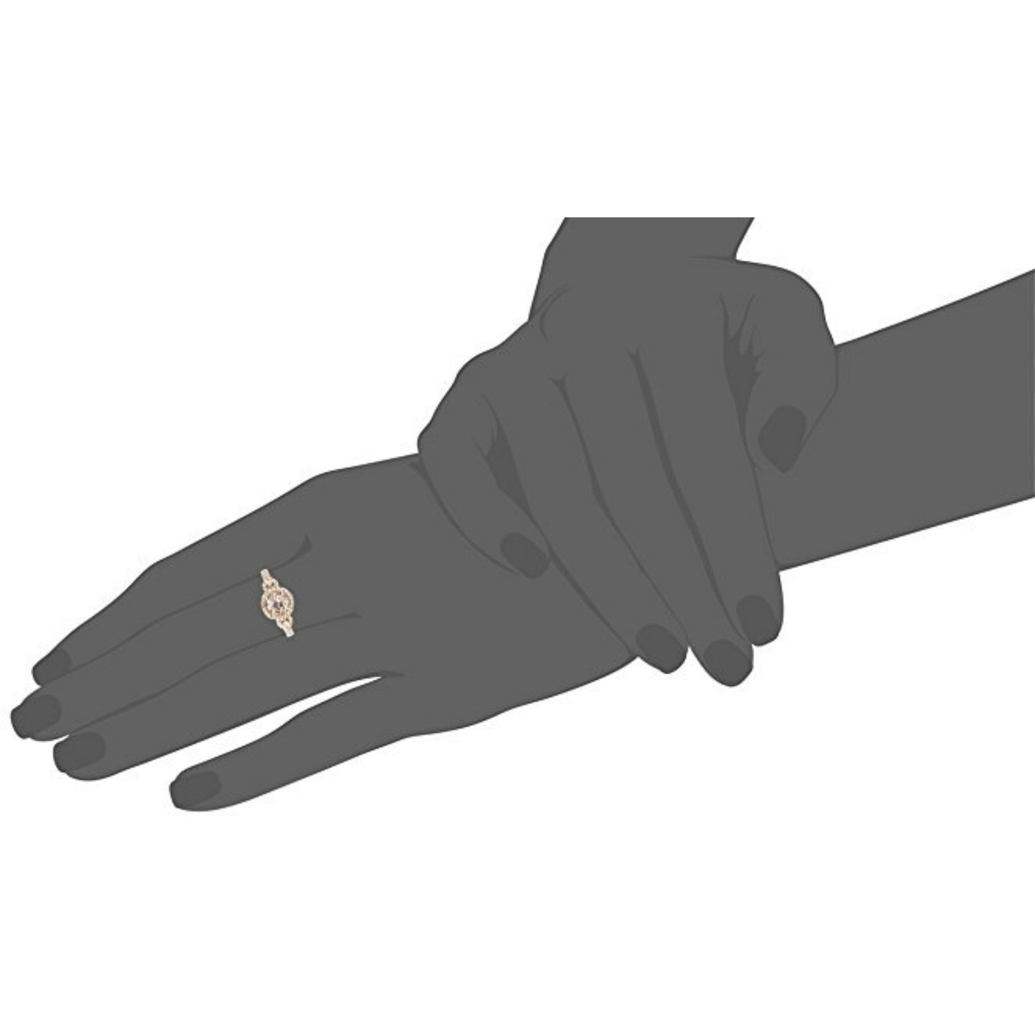 14kt Rose Gold Morganite and Diamond Solitaire Ring - Pinctore