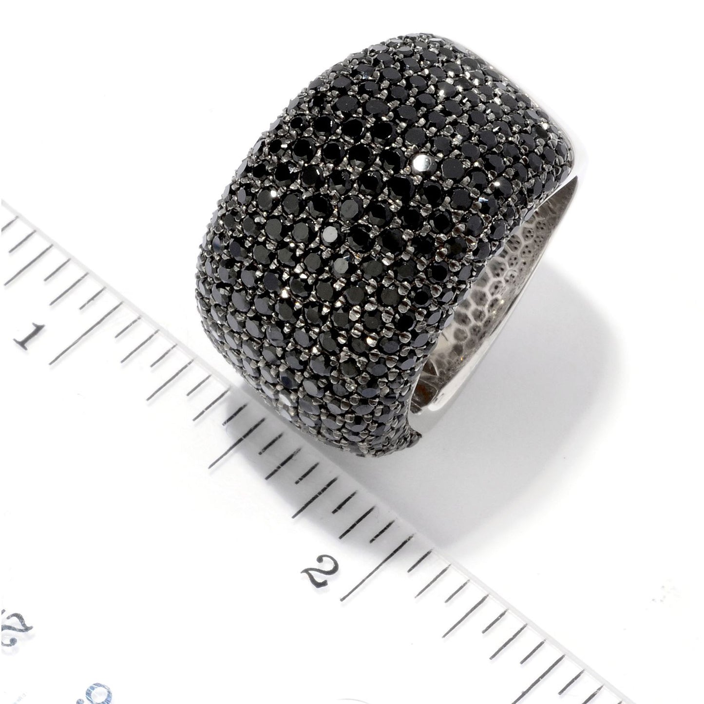 925 Sterling Silver Black Spinel Band Ring - Pinctore
