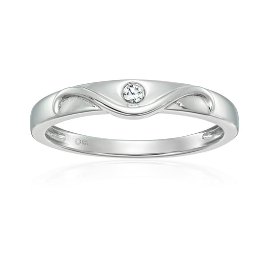 Sterling Silver Natural White Zircon Ring - Pinctore