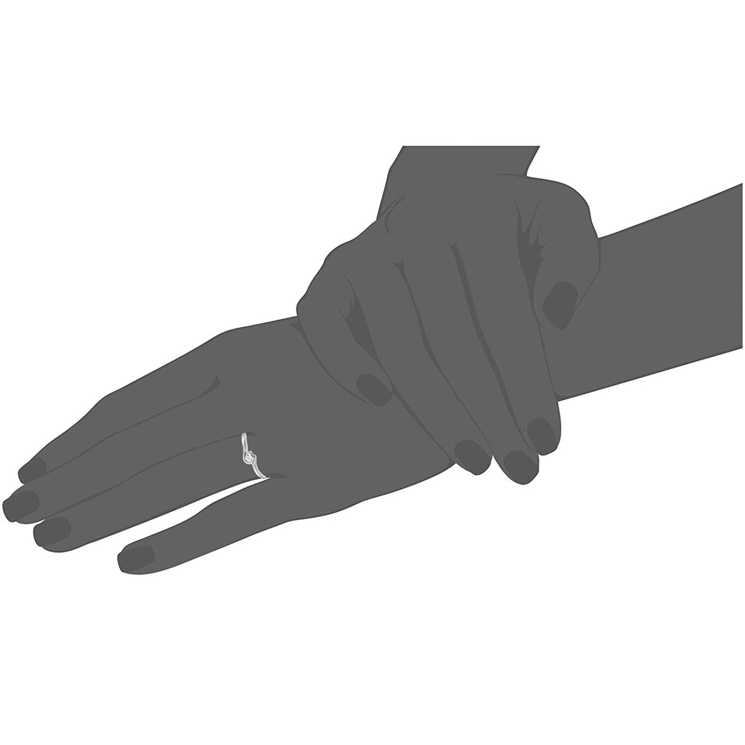 Sterling Silver Natural White Zircon Solitaire Engagement Ring - Pinctore