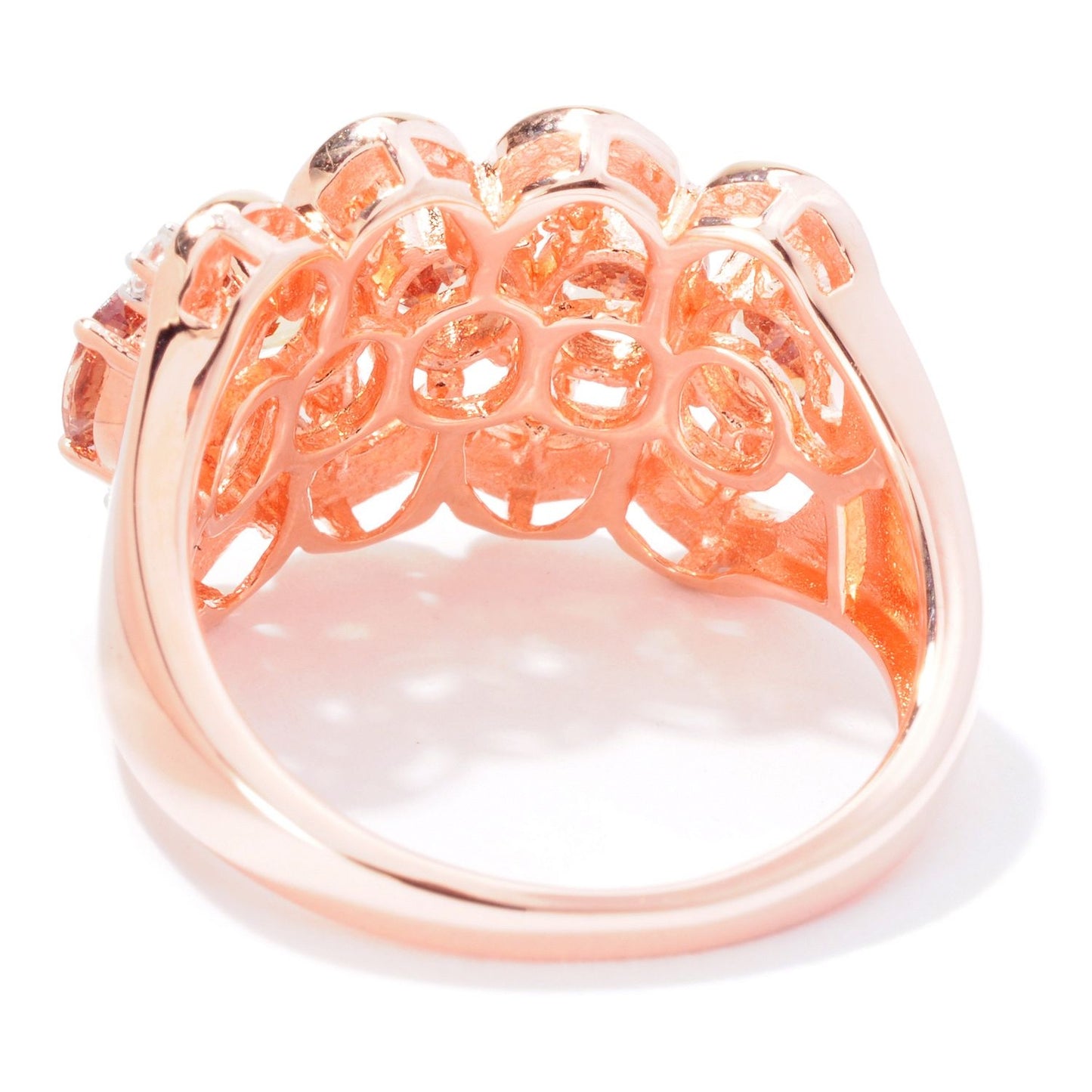 Pinctore 18K Rose Gold Over Silver 2.18ctw Change Color Garnet Band Ring - pinctore