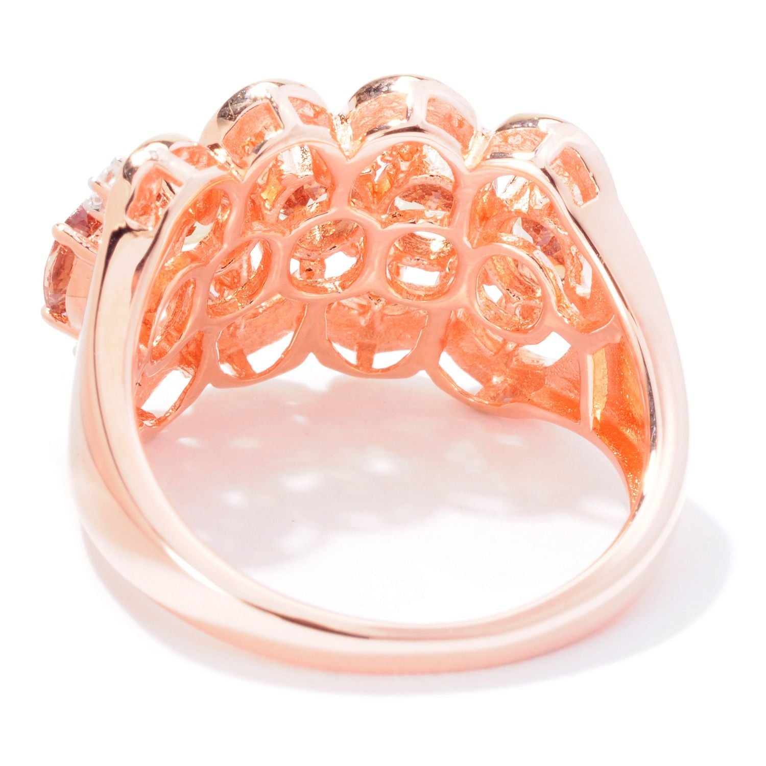 Pinctore 18K Rose Gold Over Silver 2.18ctw Change Color Garnet Band Ring - pinctore