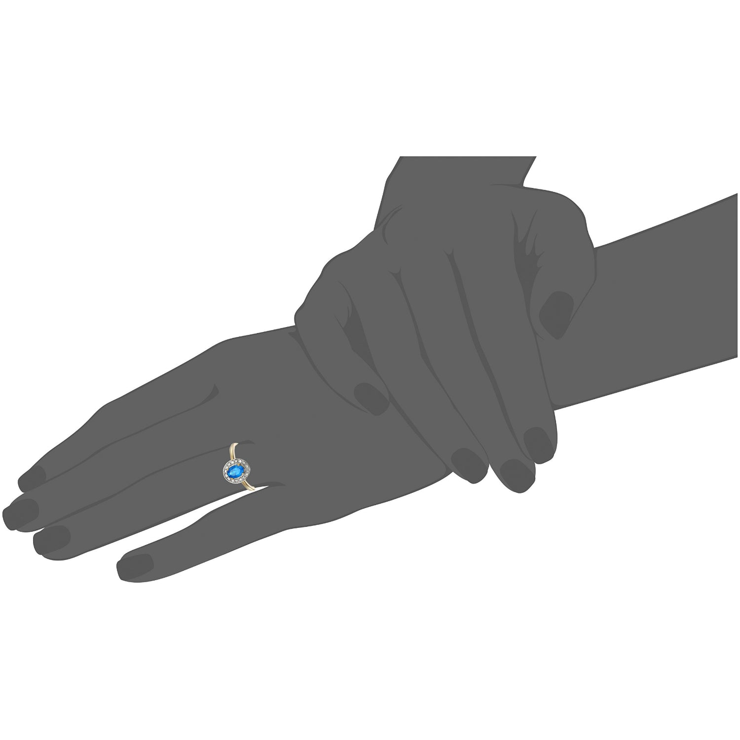 Pinctore 10k Yellow Gold Neon Apatite & Diamond Accented Engagement Ring - pinctore