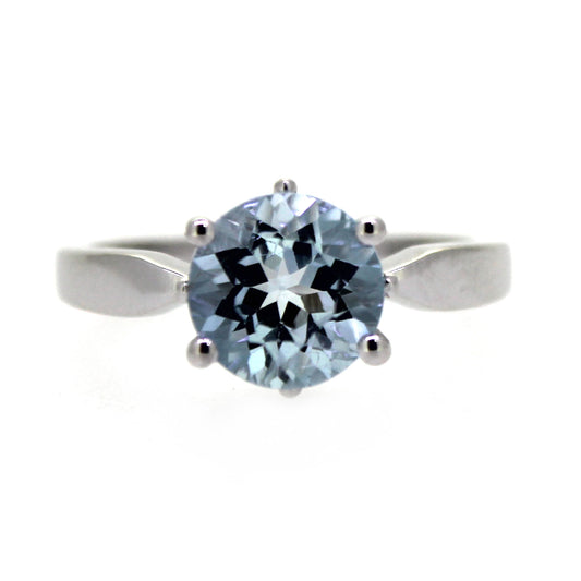 925 Sterling Silver Sky Blue Topaz Solitaire Ring - Pinctore