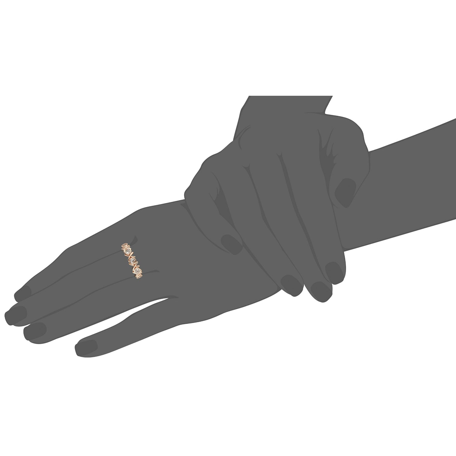 925 Sterling Silver Morganite 5-Stone Ring - Pinctore