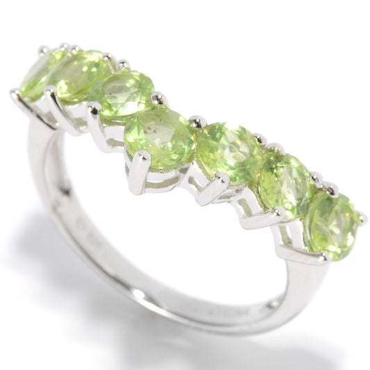 Pinctore Sterling Silver Peridot Stack Ring - pinctore