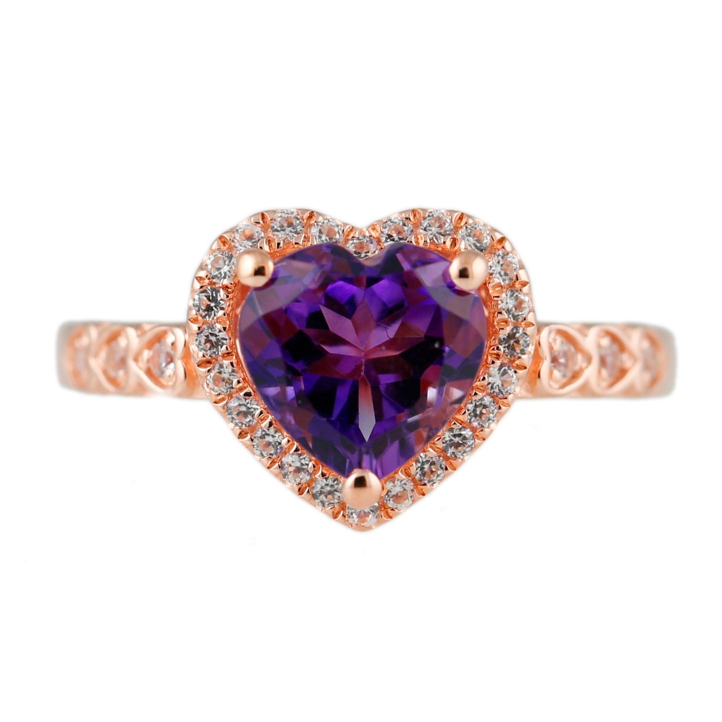 Sterling Silver 1.9ctw African Amethyst & Cubic Zirconia Ring - Pinctore