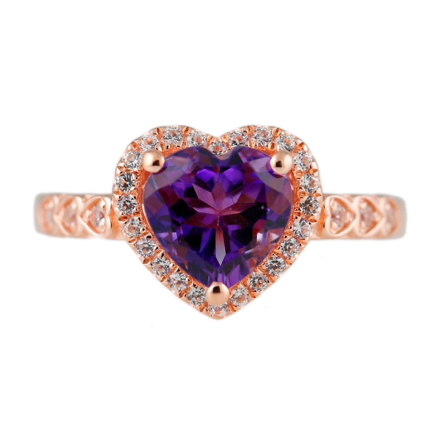 Sterling Silver 1.9ctw African Amethyst & Cubic Zirconia Ring - Pinctore