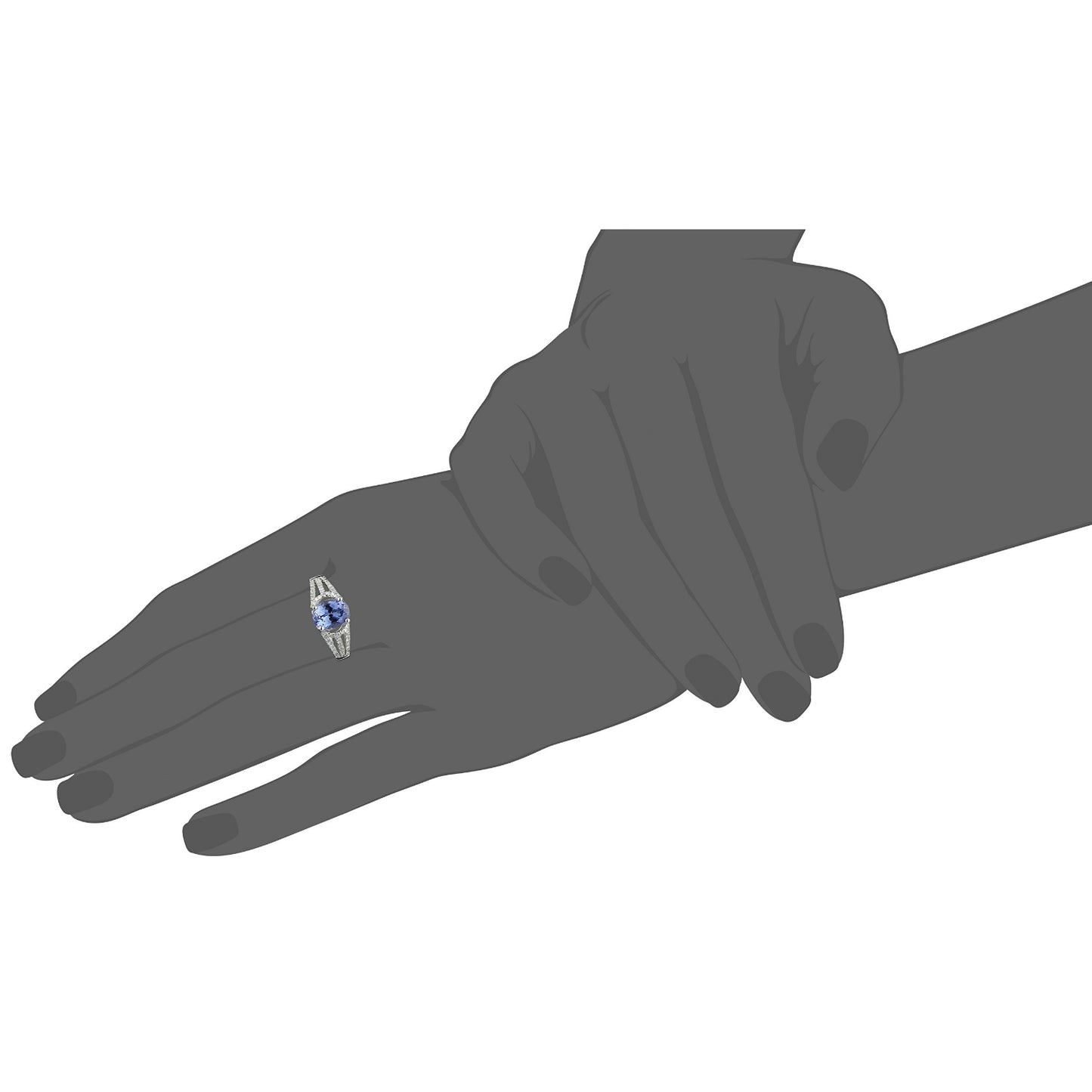 10kt White Gold 2.1ctw Tanzanite & Diamond Ring - Pinctore