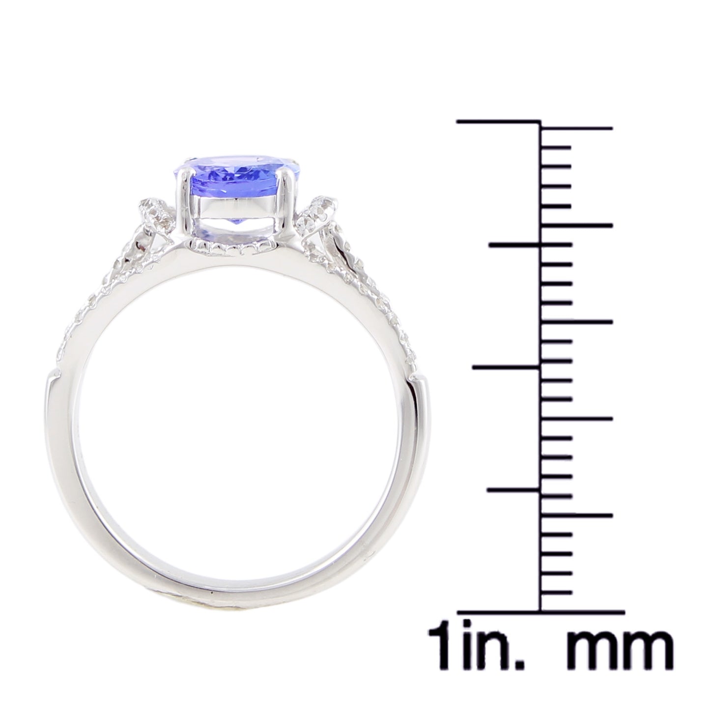 10kt White Gold 2.1ctw Tanzanite & Diamond Ring - Pinctore