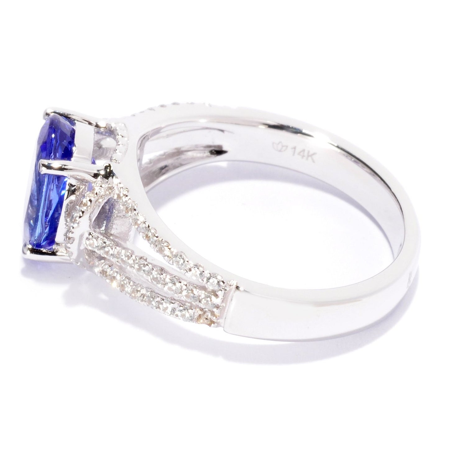 10kt White Gold 2.1ctw Tanzanite & Diamond Ring - Pinctore