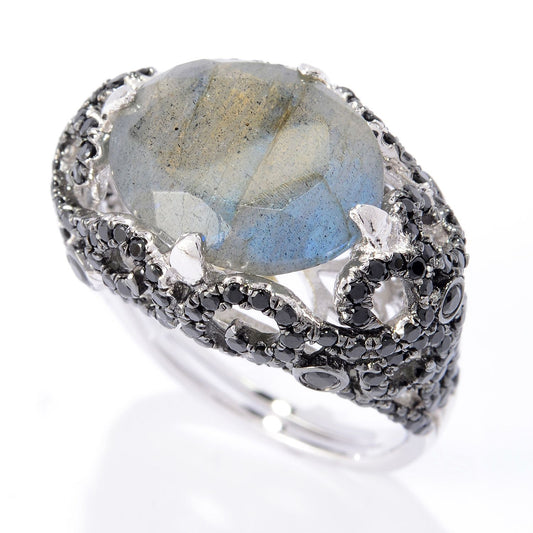 Sterling Silver 8.12Ctw Labradorite Ring - Pinctore
