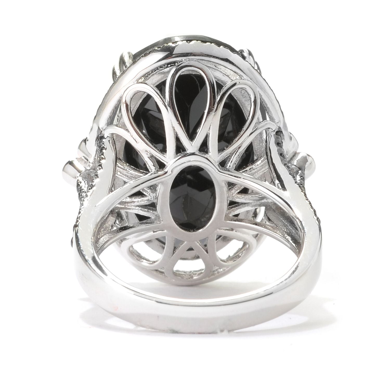 925 Sterling Silver Black Spinel, Pink Tourmaline Ring - Pinctore