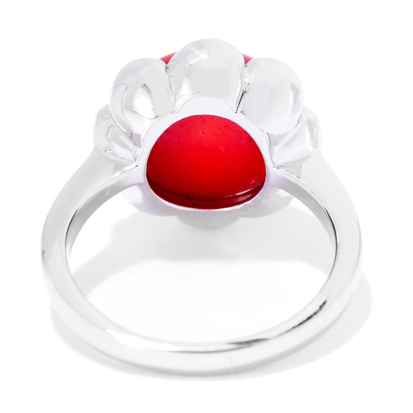 925 Sterling Silver Bamboo Coral Ring - Pinctore