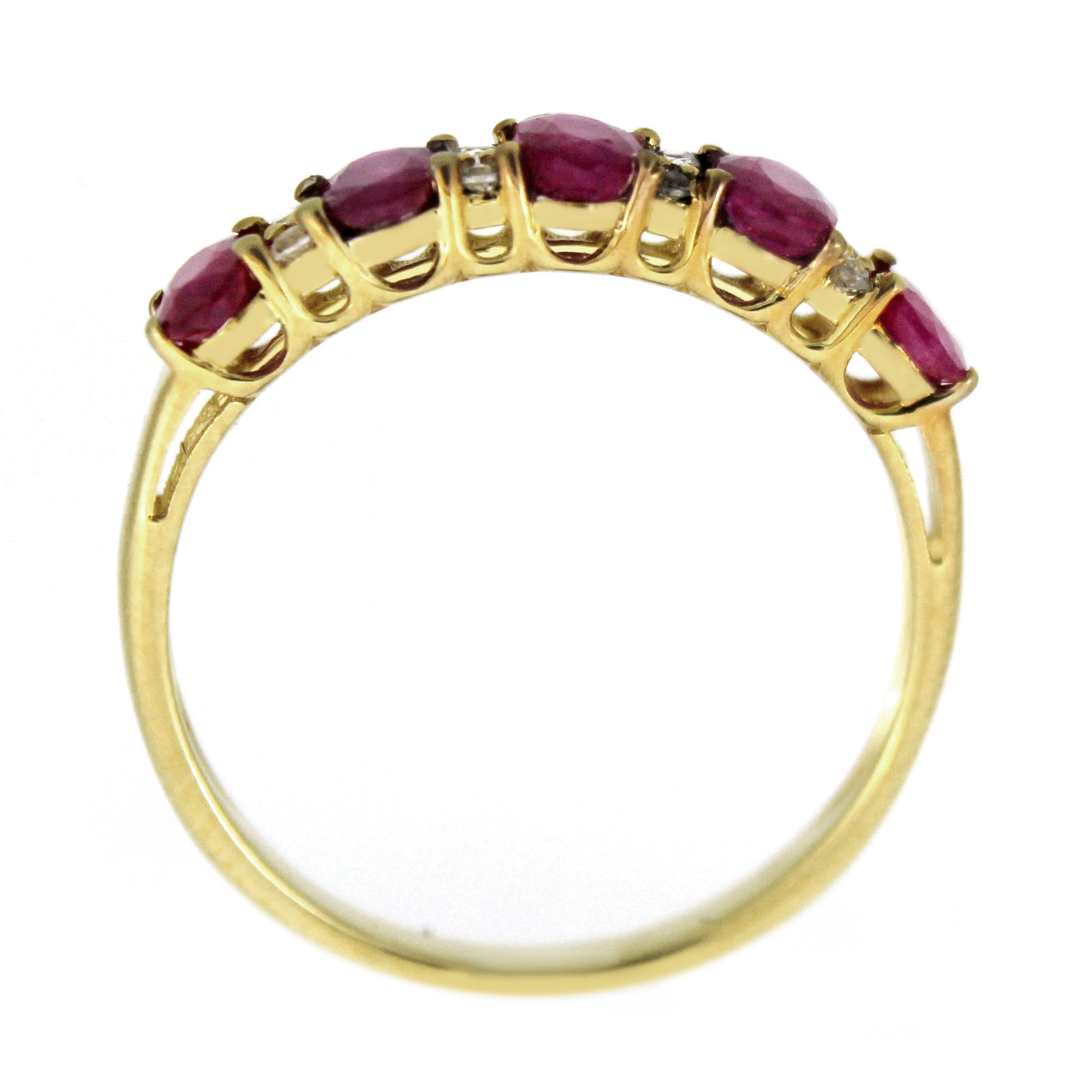 925 Sterling Silver White Natural Zircon, Burmese ruby Ring - Pinctore