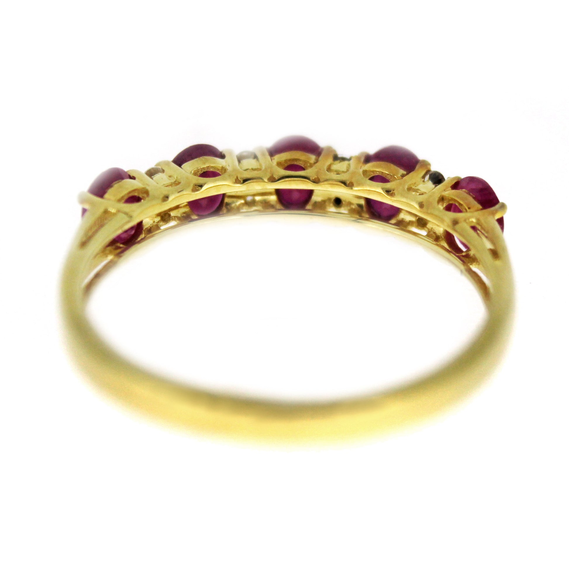 925 Sterling Silver White Natural Zircon, Burmese ruby Ring - Pinctore