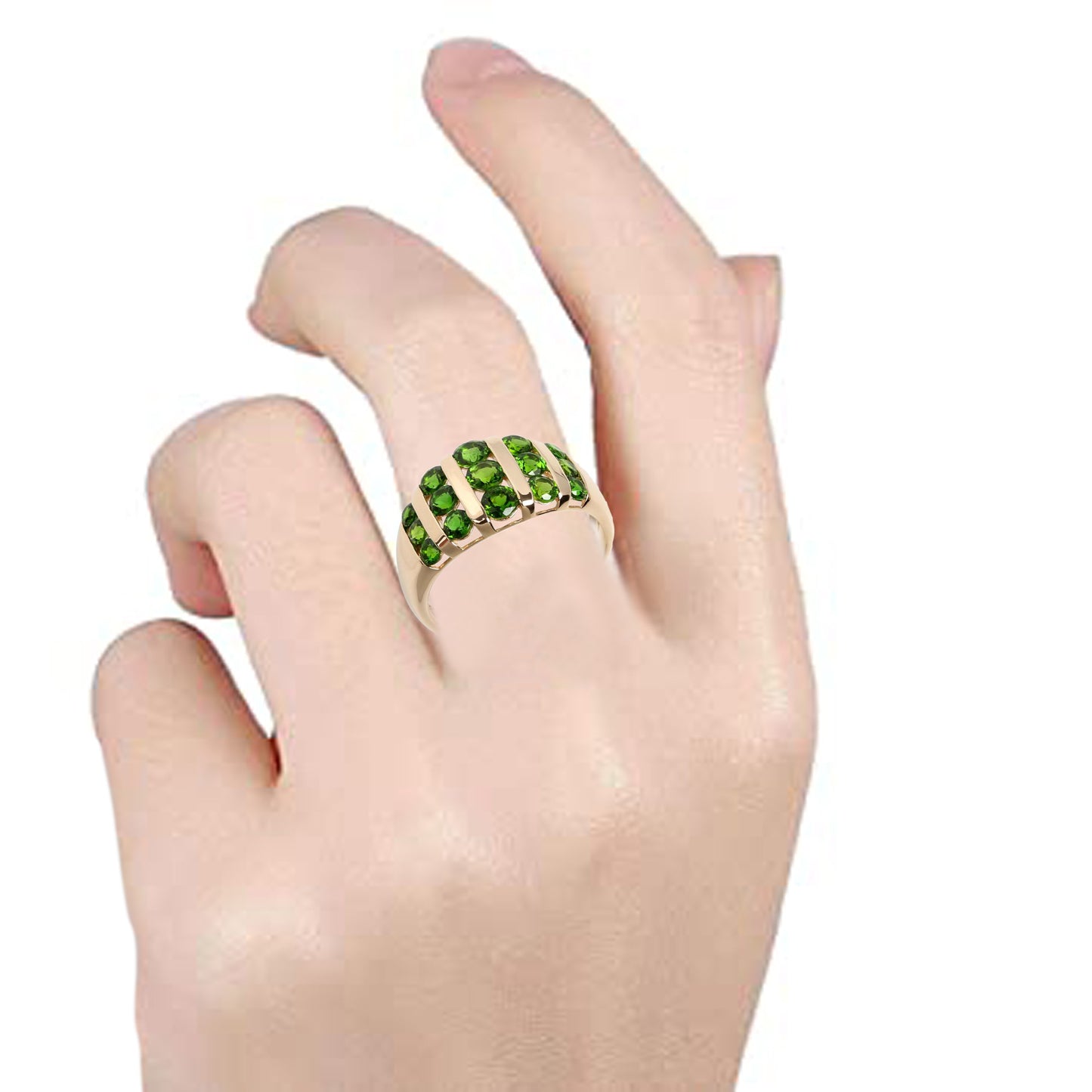 14kt Yellow Gold Chrome Diopside Ring - Pinctore
