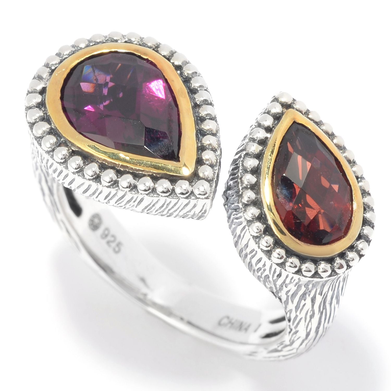 925 Sterling Silver Rhodolite Garnet, Red Garnet Ring - Pinctore