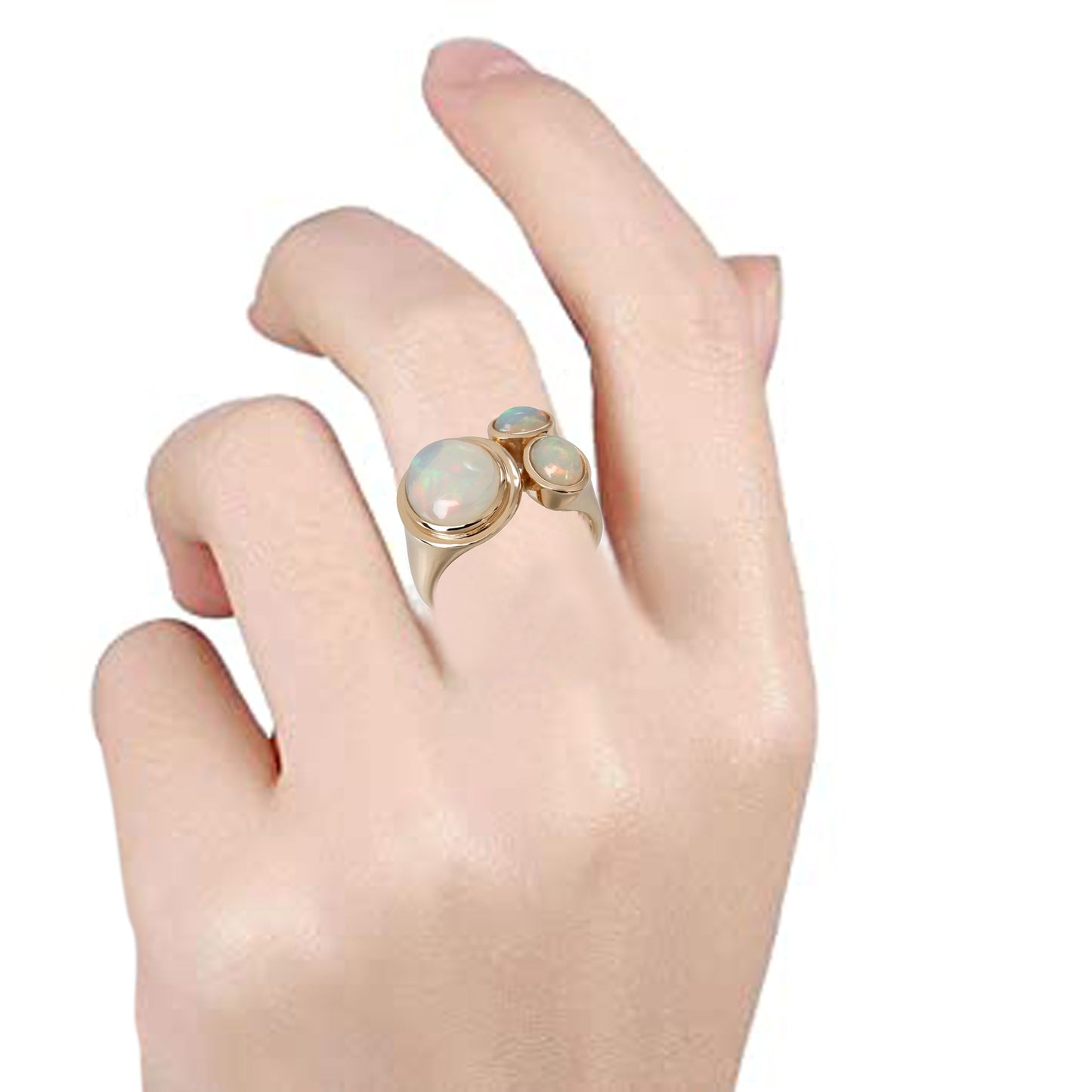 14kt Yellow Gold Ethiopian Opal Ring - Pinctore