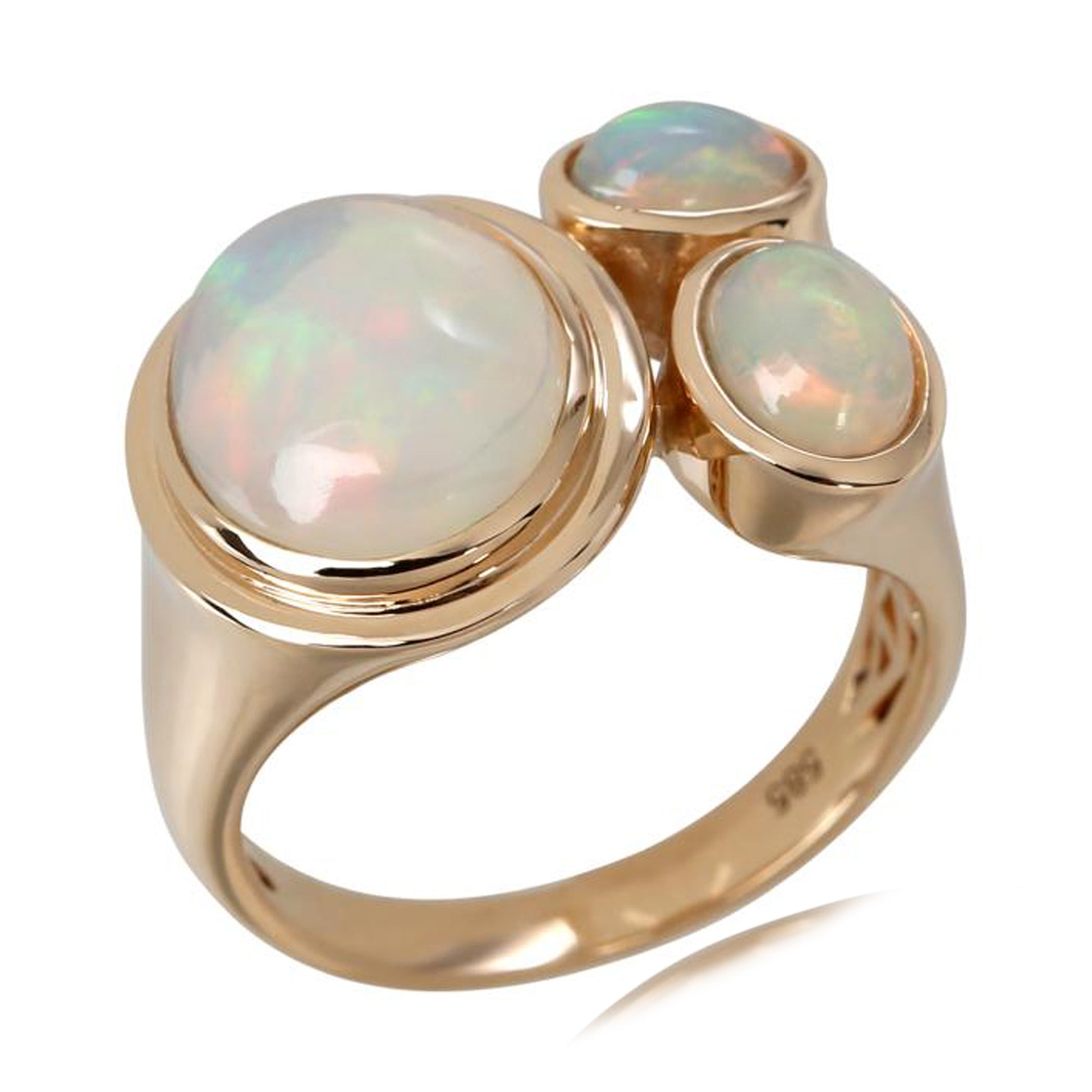 14kt Yellow Gold Ethiopian Opal Ring - Pinctore