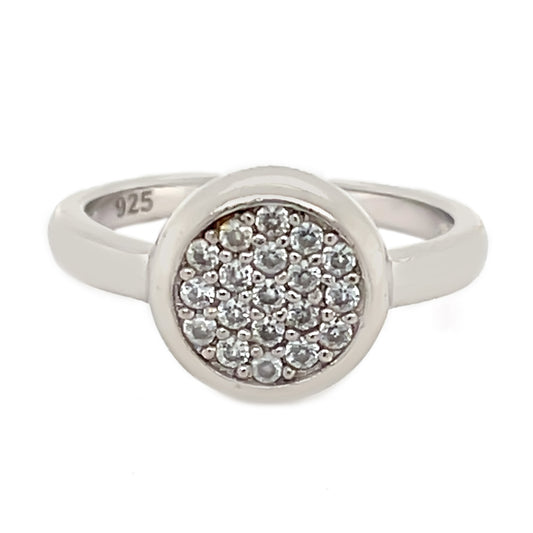 925 Sterling Silver White Natural Zircon Ring - Pinctore