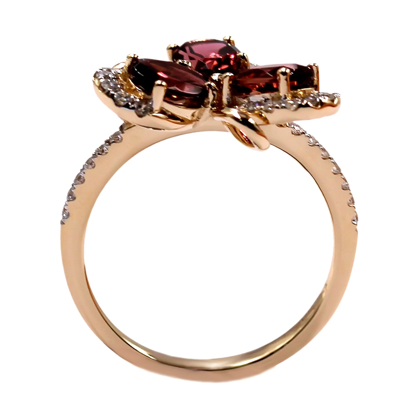14kt Yellow Gold Pink Tourmaline, Diamond Ring - Pinctore