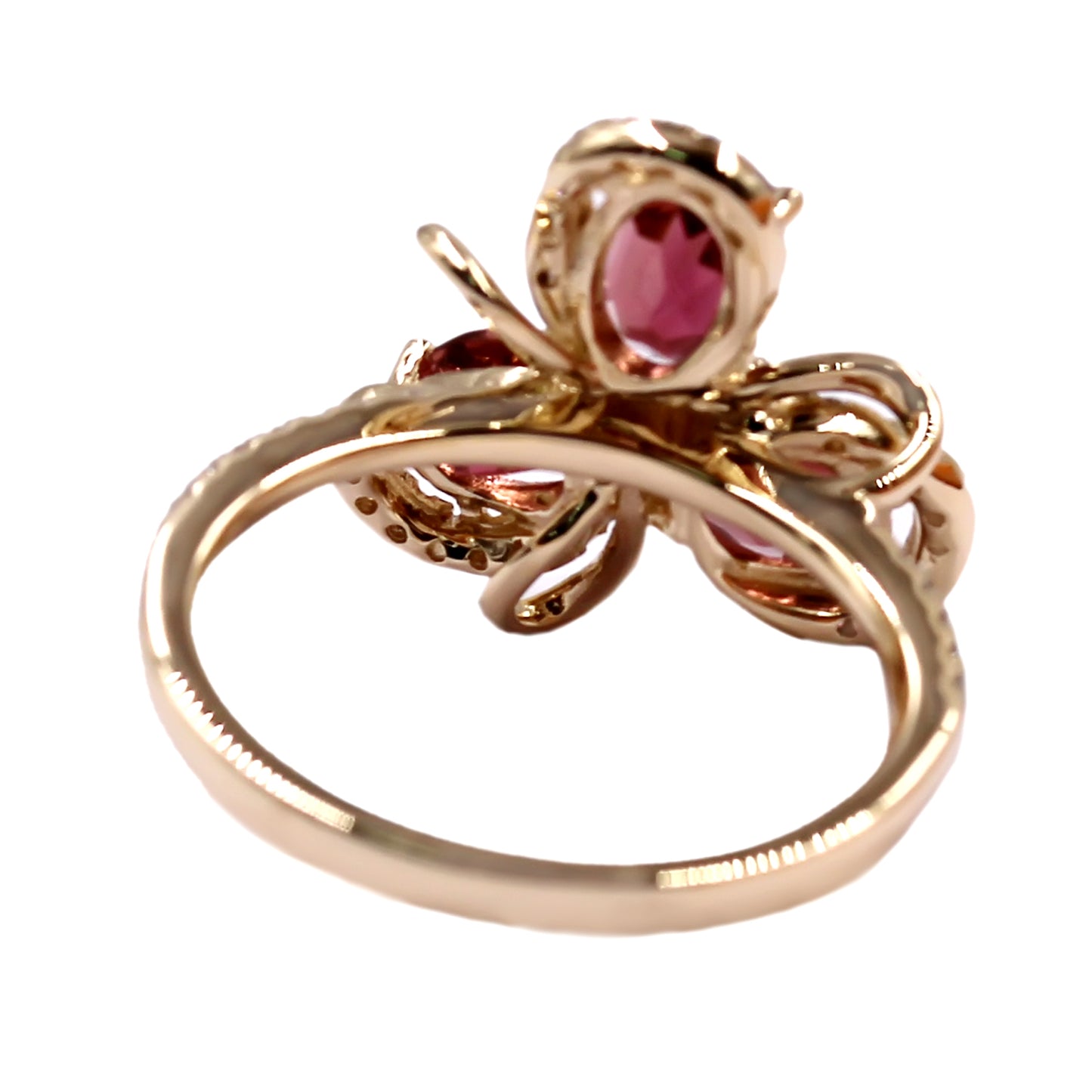14kt Yellow Gold Pink Tourmaline, Diamond Ring - Pinctore
