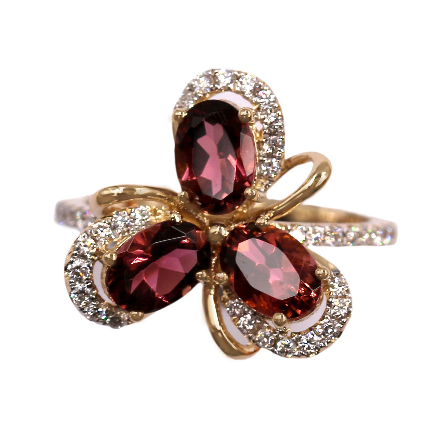 14kt Yellow Gold Pink Tourmaline, Diamond Ring - Pinctore