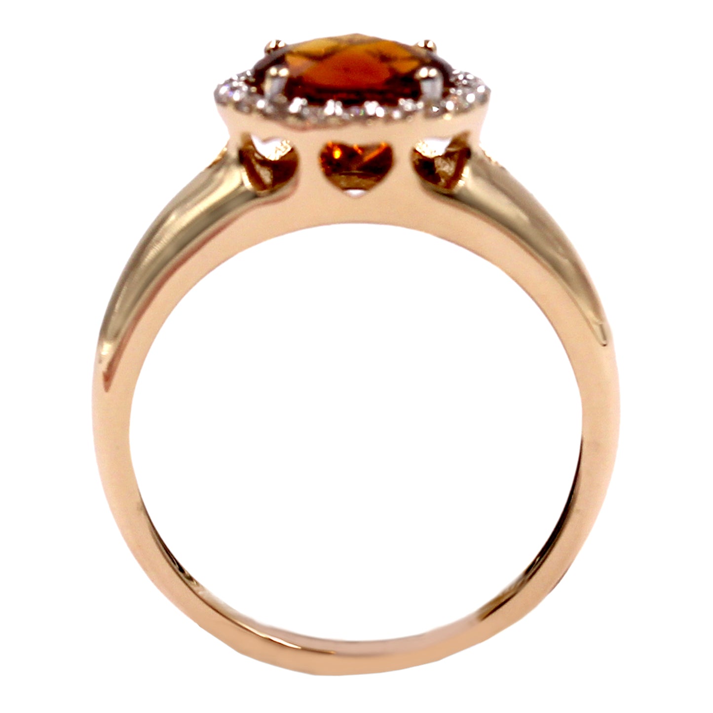 14kt Yellow Gold Madeira Citrine With Diamond Ring - Pinctore