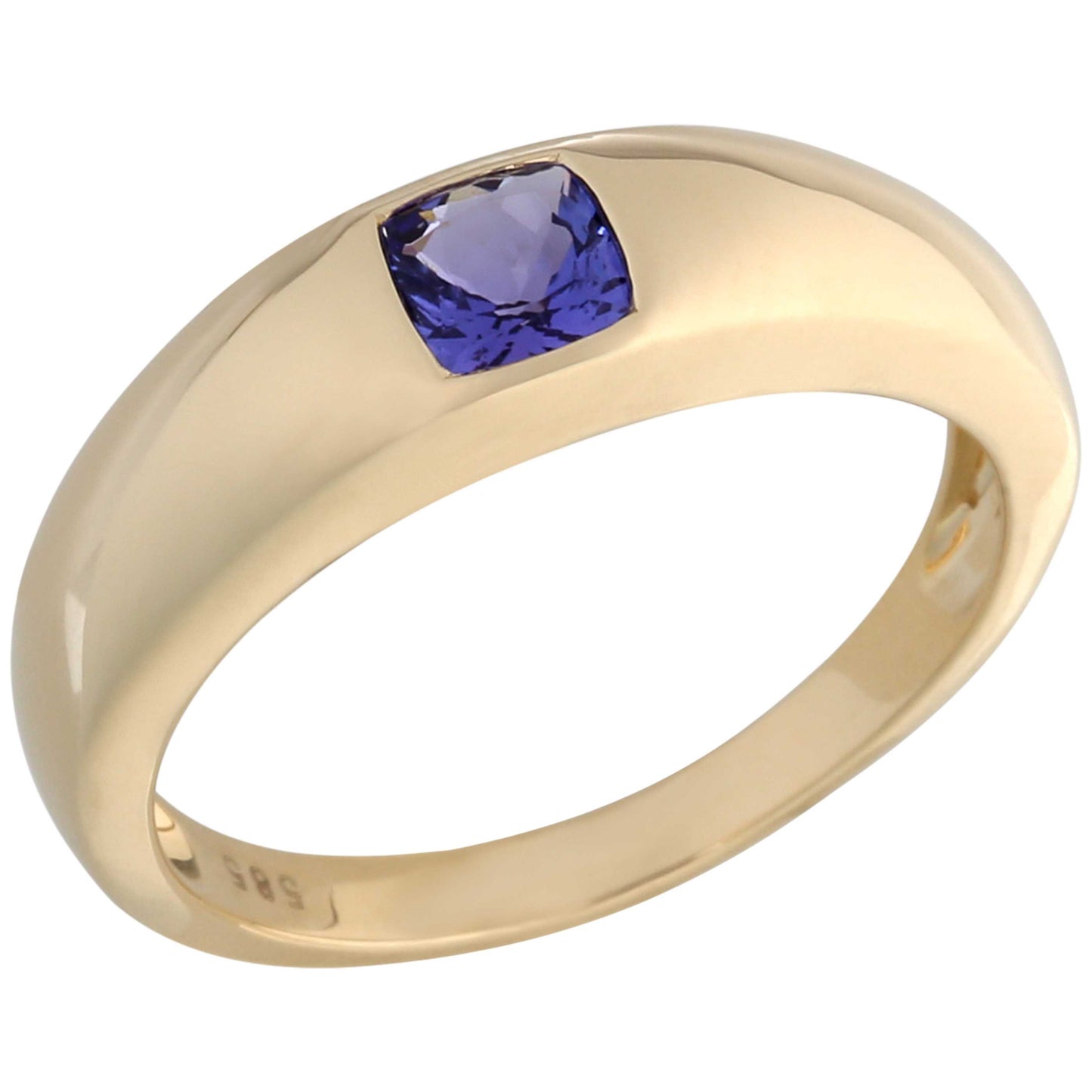 14kt Yellow Gold Tanzanite Bezel Set Ring - Pinctore