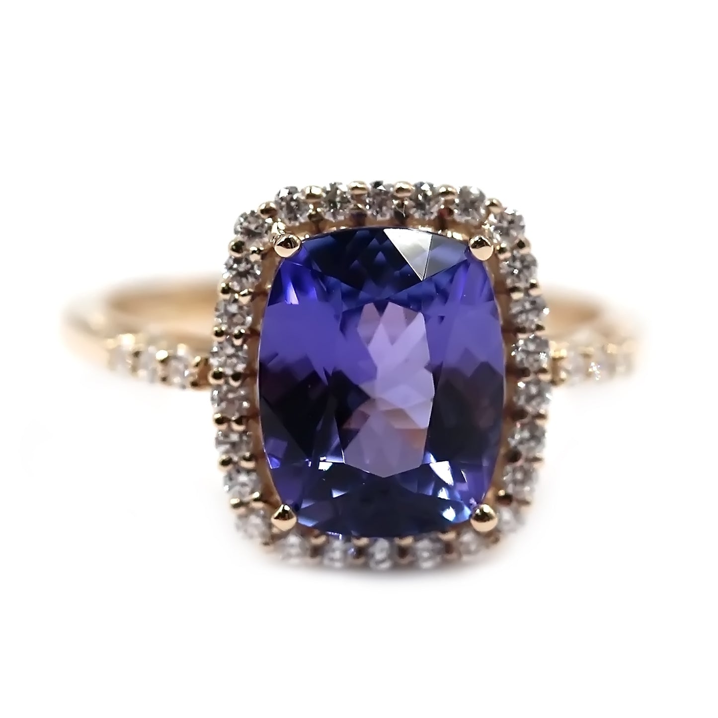 14kt Yellow Gold Tanzanite With Diamond Ring - Pinctore