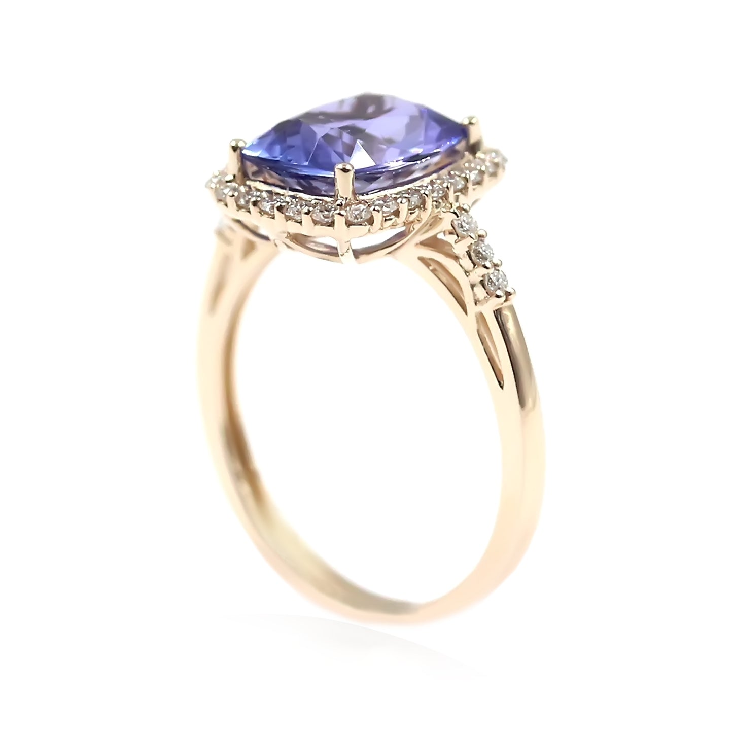 14kt Yellow Gold Tanzanite With Diamond Ring - Pinctore