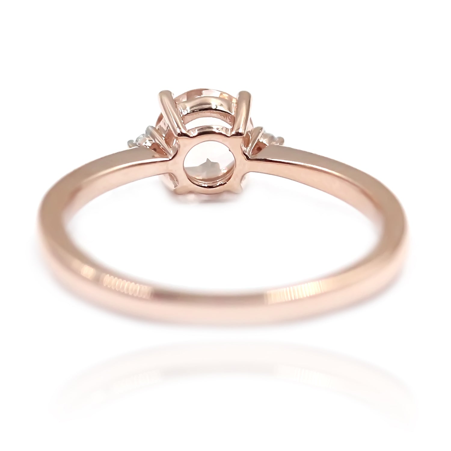 14kt Rose Gold Morganite With Diamond Ring - Pinctore