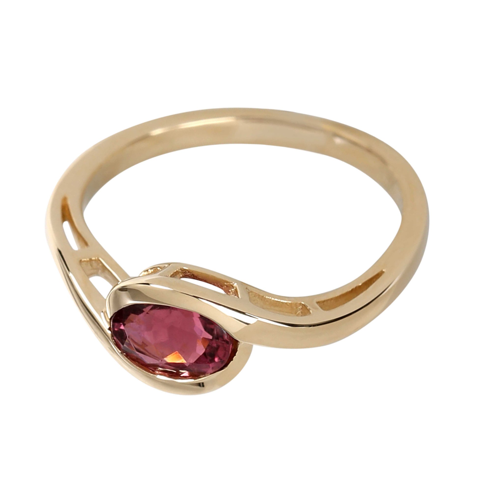 14kt Yellow Gold Pink Tourmaline Ring - Pinctore
