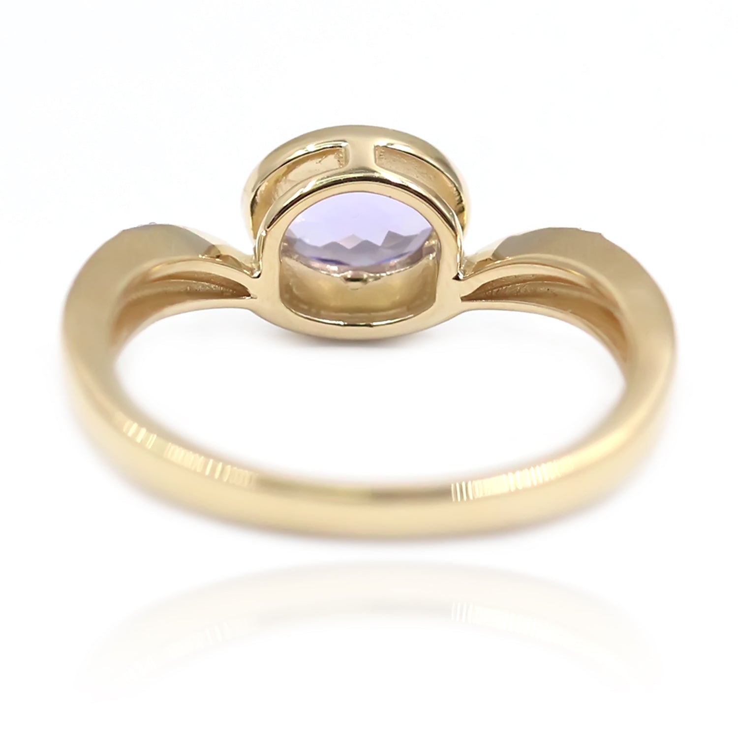 18Kt Yellow Gold Tanzanite With Diamond Ring - Pinctore