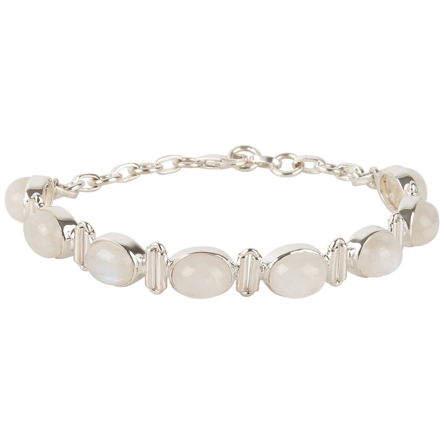 Sterling Silver Rainbow Moonstone Gemstone Bracelet For Womens