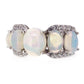 925 Sterling Silver Ethiopian Opal, White Natural Zircon Rings