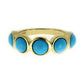 18k Yellow Gold Plated Over Sterling Silver Sleeping Beauty Turquoise 5-Stone Ring