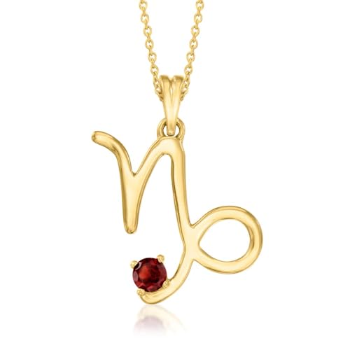 18kt Yellow Gold Over Sterling Silver Gemstone Zodiac Sign Pendant Necklaces