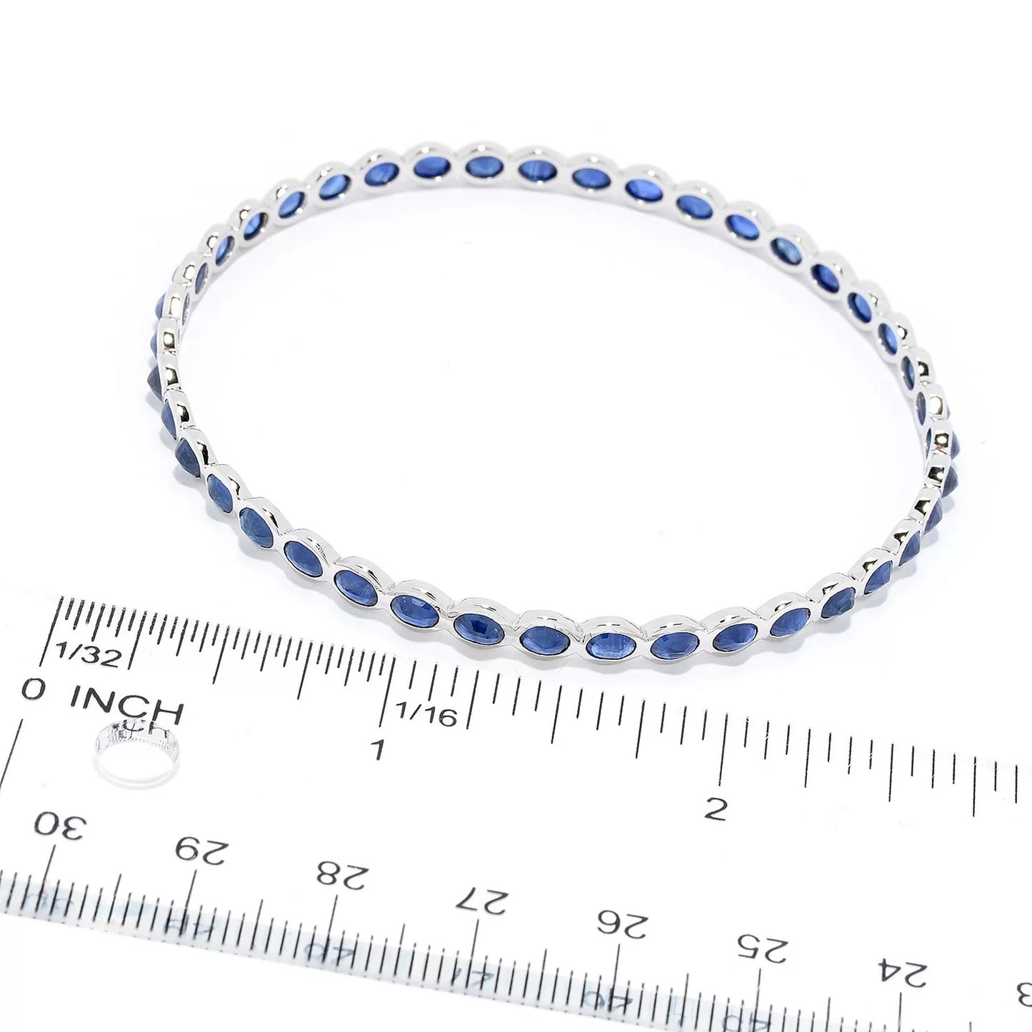 925 Sterling Silver Blue Sapphire Gemstone Gemstone Bangle