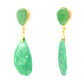 Yellow Over 925 Sterling Silver Dyed Green Jade Dangle Earrings