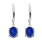 925 Sterling Silver, Lapis Lazuli Gemstone Dangle And Drop Earrings