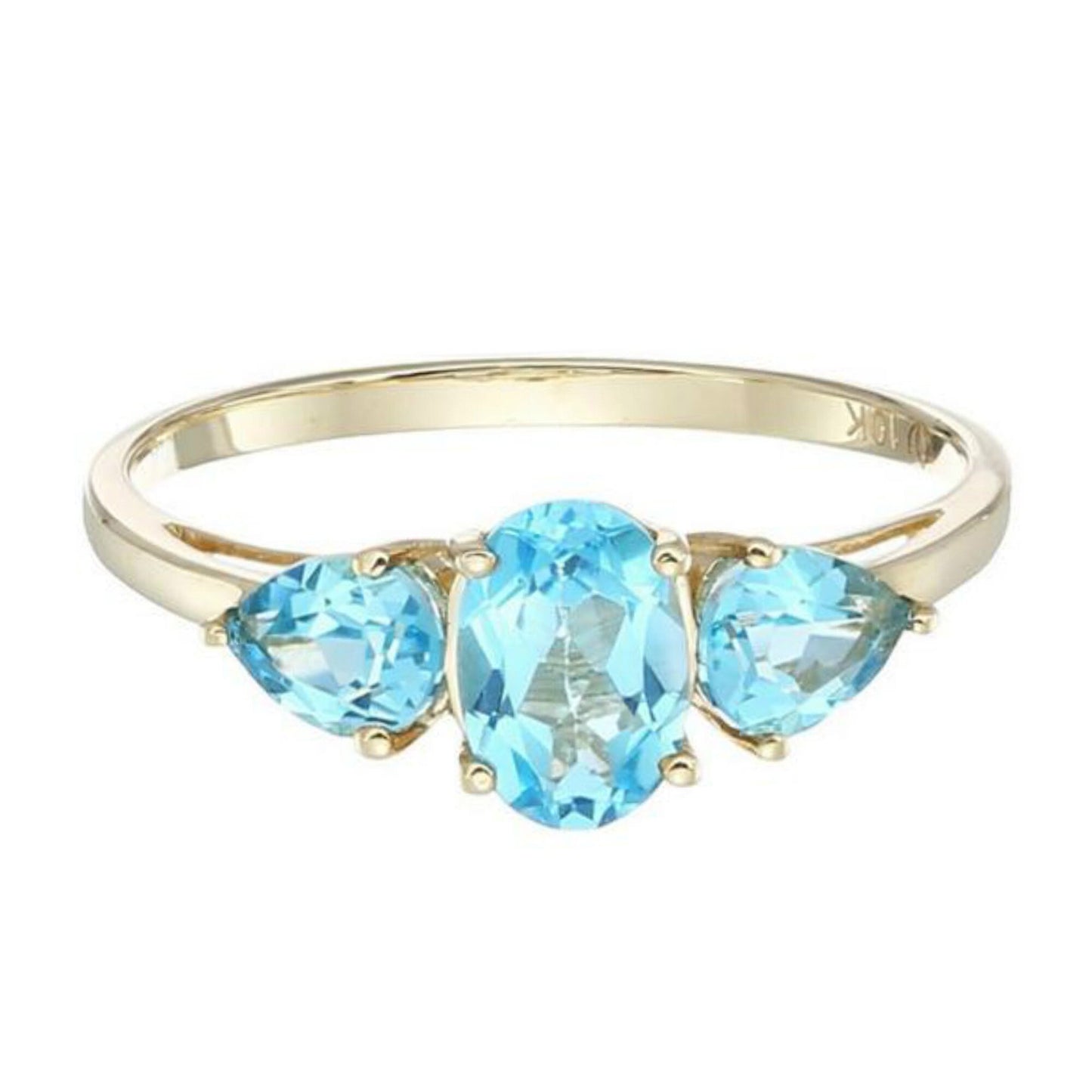 10Kt Gold Multi Gemstone Option 3-Stone Ring