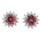 14Kt White Gold 1.3 Ctw Pink Tourmaline And White Zircon Stud Earrings