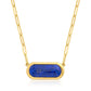 18k Yellow Plating Over Sterling Silver Lapis Lazuli Necklace